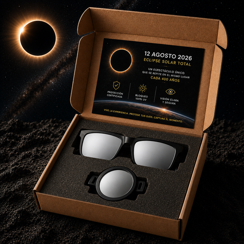 Pack Eclipse con gafas y filtro para teléfono 2026 | Protección Homologada | Edición Especial